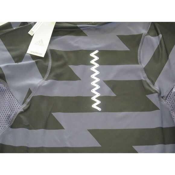 adidas HA9943 Women's Sz XL Shadow Navy/Black Aeroready Run Fast AOP Carrera Tee - Picture 4 of 7